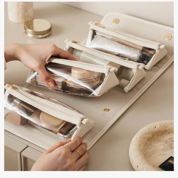 Women's Travel Cosmetic Bag, Compartment (Brown) - Picture 3 of 4